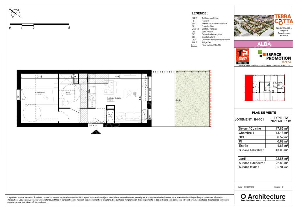 appartement 2 Pièces en vente sur TETEGHEM (59229)