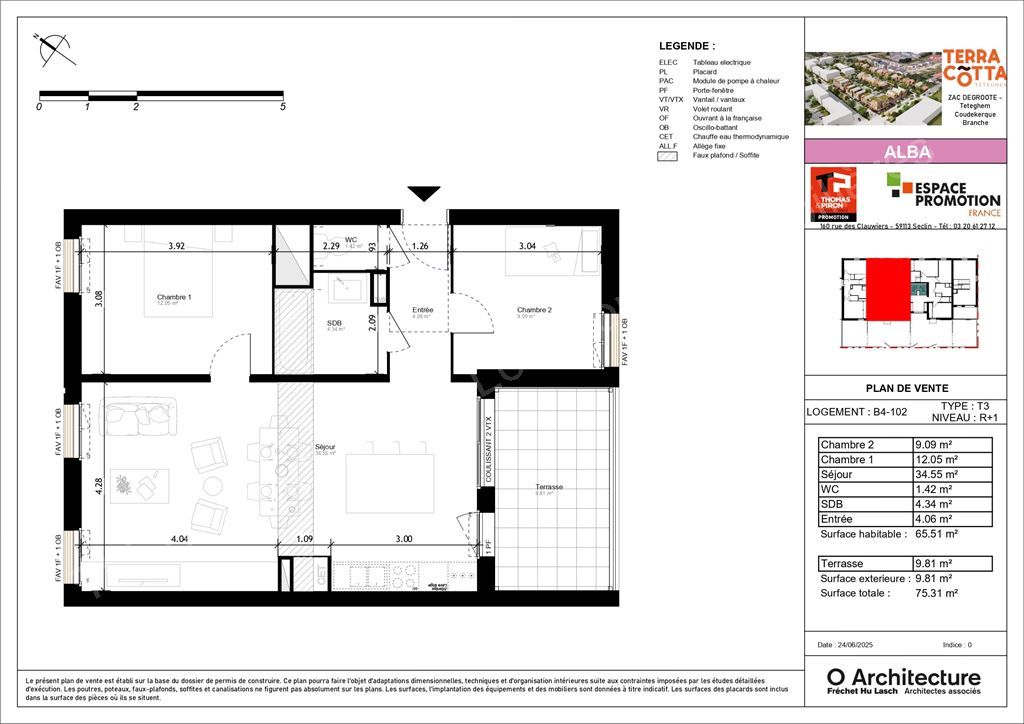 appartement 3 Pièces en vente sur TETEGHEM (59229)